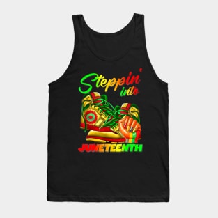 stepping into juneteenth Afro Woman Black Girls Sneakers men Tank Top